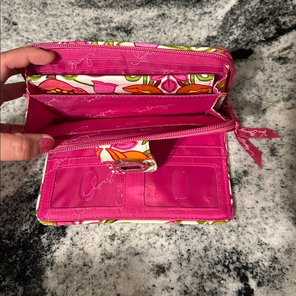 Vera Bradley Lilli Bell Turnlock Wallet Retired Pattern‎ Pink Cream Soft Light - Picture 5 of 6